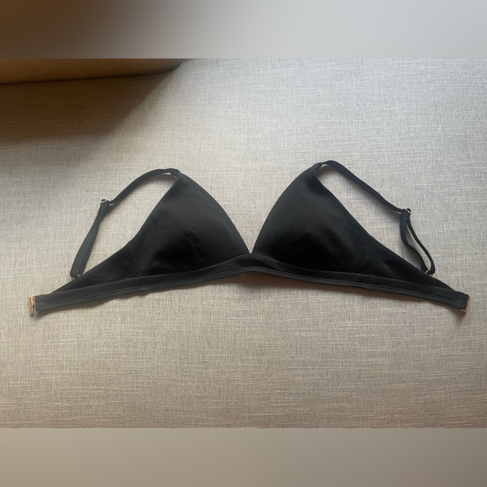 Boden Black Textured Bikini Top